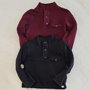 GAP set Of 2 Quilted Pullover Mockneck Sweatshirts